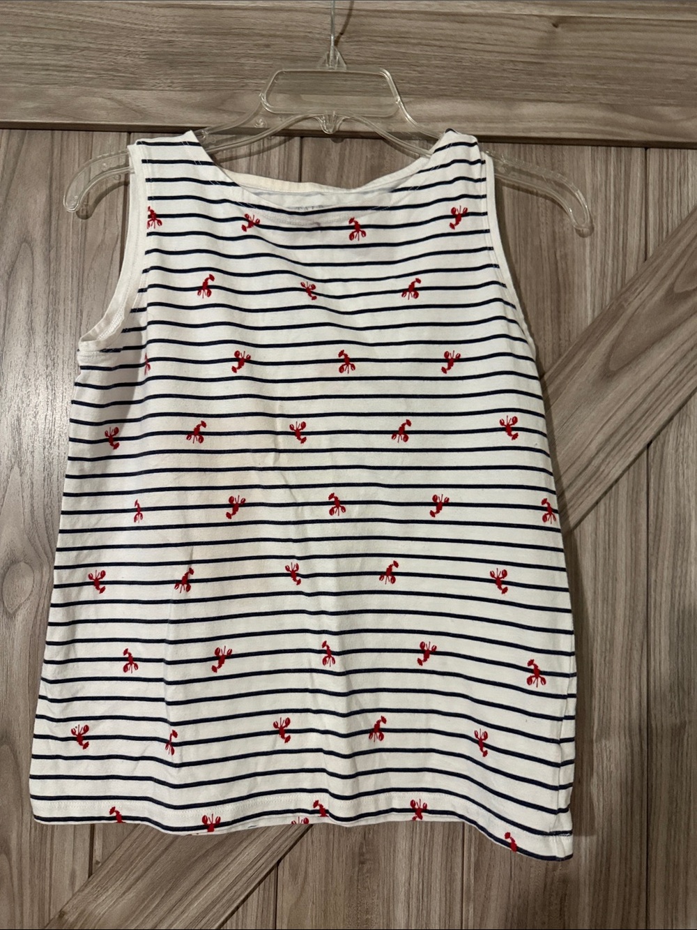 Talbots White and Navy Striped Tank